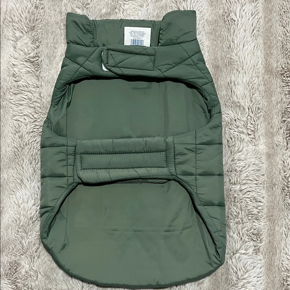 Top Paw Olive Green Quilted Dog Jacket